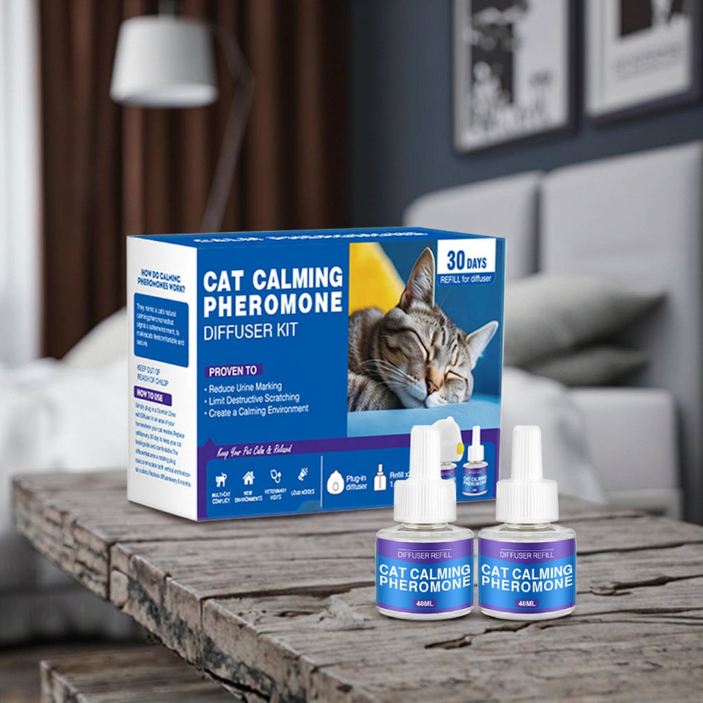 Kit Calmant Anti-Stres pentru Pisici – Difuzor cu 2 Rezerve Incluse