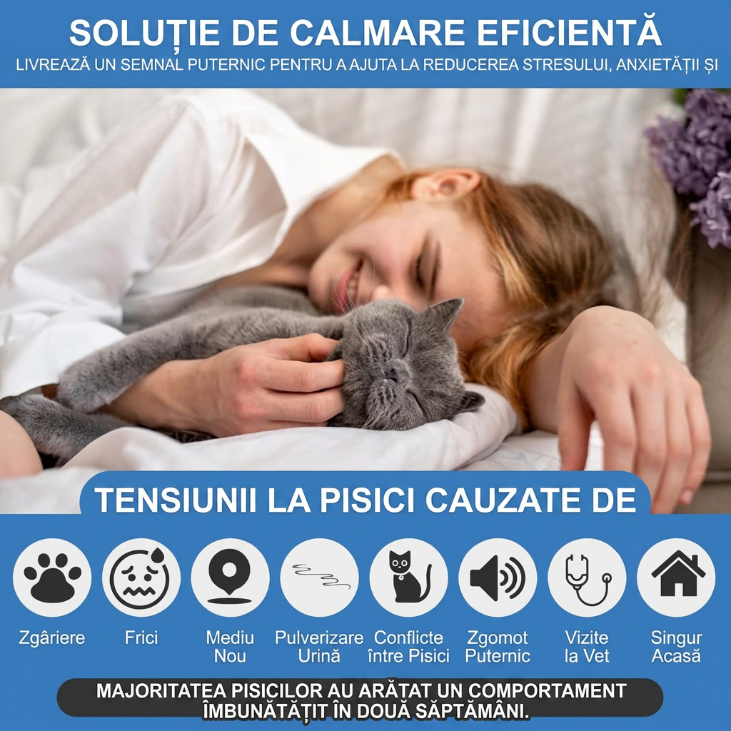 Kit Calmant Anti-Stres pentru Pisici – Difuzor cu 2 Rezerve Incluse